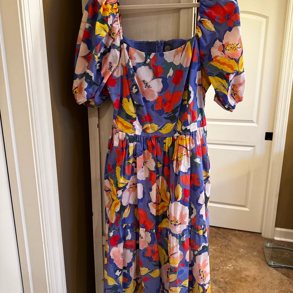 Vince Camuto Colorful Floral Midi Dress